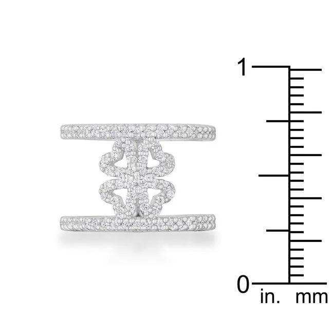 Lauren 0.4ct CZ Rhodium Delicate Clover Wrap Ring - JGI - Flyclothing LLC