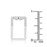 Lauren 0.4ct CZ Rhodium Delicate Clover Wrap Ring - JGI