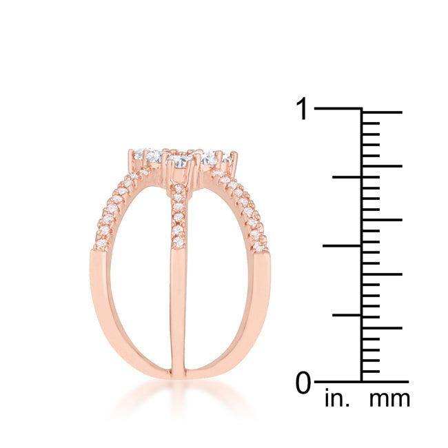 Mindy 0.8ct CZ Rose Gold Delicate Triple Wrap Ring - JGI - Flyclothing LLC