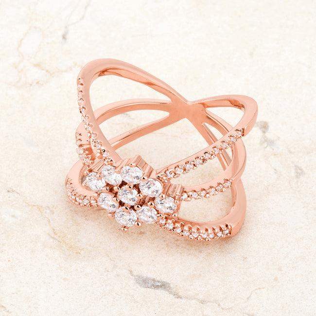 Mindy 0.8ct CZ Rose Gold Delicate Triple Wrap Ring - JGI - Flyclothing LLC
