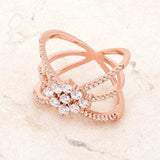 Mindy 0.8ct CZ Rose Gold Delicate Triple Wrap Ring - JGI - Flyclothing LLC