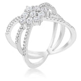 Rhodium Plated Mindy 0.8ct CZ Delicate Triple Wrap Ring - JGI - Flyclothing LLC