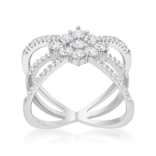 Rhodium Plated Mindy 0.8ct CZ Delicate Triple Wrap Ring - JGI - Flyclothing LLC