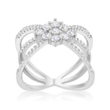Rhodium Plated Mindy 0.8ct CZ Delicate Triple Wrap Ring - JGI - Flyclothing LLC