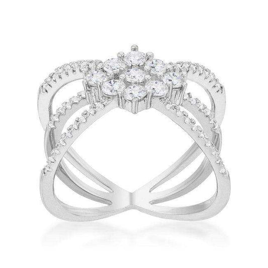 Rhodium Plated Mindy 0.8ct CZ Delicate Triple Wrap Ring - JGI - Flyclothing LLC