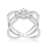 Rhodium Plated Mindy 0.8ct CZ Delicate Triple Wrap Ring - JGI - Flyclothing LLC