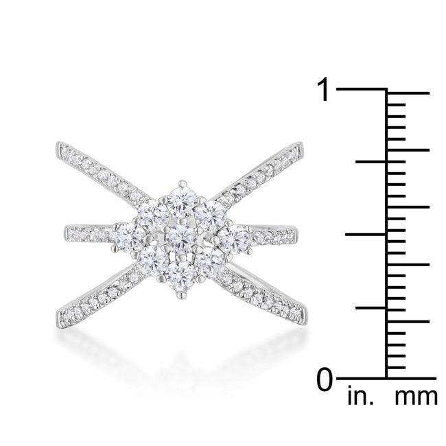 Rhodium Plated Mindy 0.8ct CZ Delicate Triple Wrap Ring - JGI - Flyclothing LLC