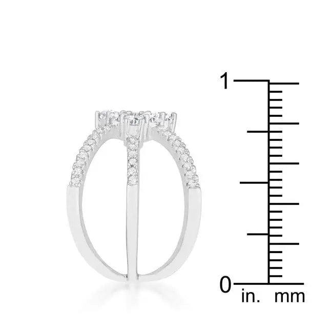 Rhodium Plated Mindy 0.8ct CZ Delicate Triple Wrap Ring - JGI - Flyclothing LLC