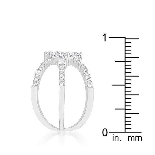 Rhodium Plated Mindy 0.8ct CZ Delicate Triple Wrap Ring - JGI - Flyclothing LLC