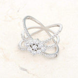 Rhodium Plated Mindy 0.8ct CZ Delicate Triple Wrap Ring - JGI - Flyclothing LLC