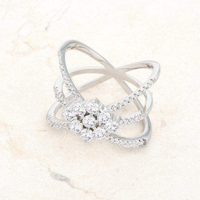 Rhodium Plated Mindy 0.8ct CZ Delicate Triple Wrap Ring - JGI - Flyclothing LLC