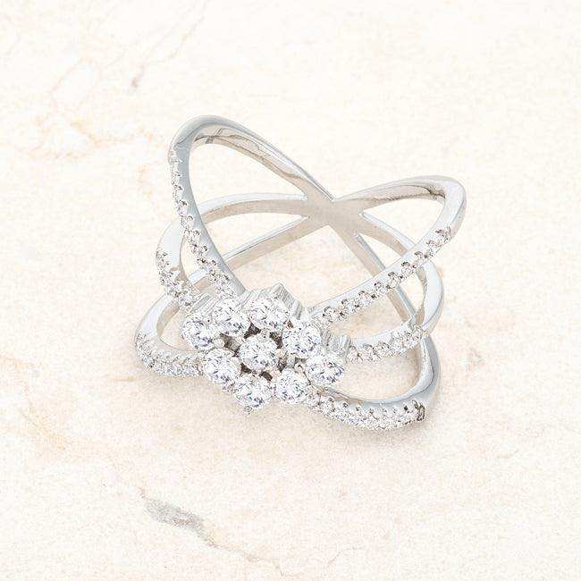 Rhodium Plated Mindy 0.8ct CZ Delicate Triple Wrap Ring - JGI - Flyclothing LLC