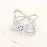 Rhodium Plated Mindy 0.8ct CZ Delicate Triple Wrap Ring - JGI - Flyclothing LLC