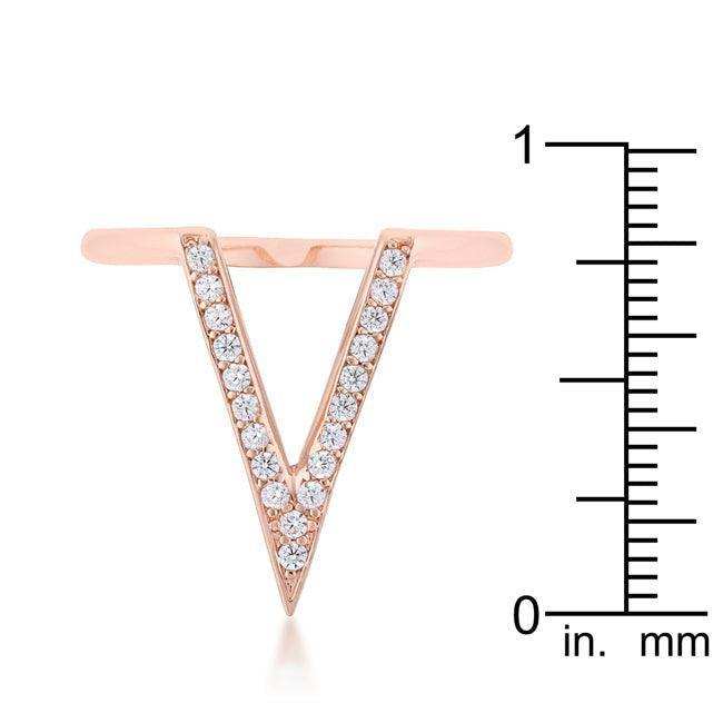Michelle 0.2ct CZ Rose Gold Delicate V-Shape Ring - JGI - Flyclothing LLC