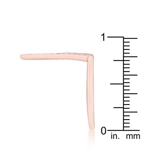 Michelle 0.2ct CZ Rose Gold Delicate V-Shape Ring - JGI - Flyclothing LLC