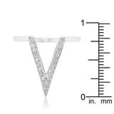 Michelle 0.2ct CZ Rhodium Delicate V-Shape Ring - JGI - Flyclothing LLC