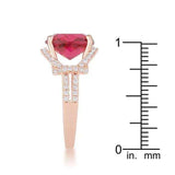 Charlene 6.2ct Ruby CZ Rose Gold Classic Statement Ring - JGI - Flyclothing LLC