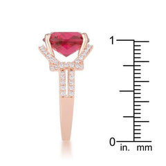 Charlene 6.2ct Ruby CZ Rose Gold Classic Statement Ring - JGI