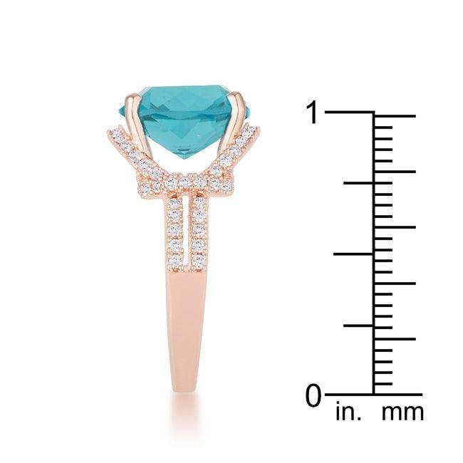 Charlene 6.2ct Aqua CZ Rose Gold Classic Statement Ring - JGI - Flyclothing LLC