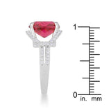 Charlene 6.2ct Ruby CZ Rhodium Classic Statement Ring - JGI - Flyclothing LLC