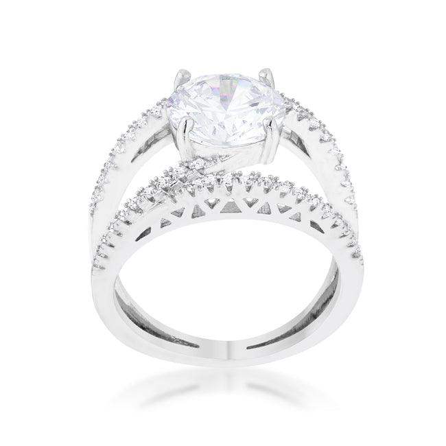 Girana 3ct Clear CZ Rhodium Contemporary Ring - JGI - Flyclothing LLC