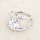 Girana 3ct Clear CZ Rhodium Contemporary Ring - JGI - Flyclothing LLC