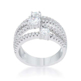 Beatrice 1.8ct CZ Rhodium Statement Ring - JGI - Flyclothing LLC