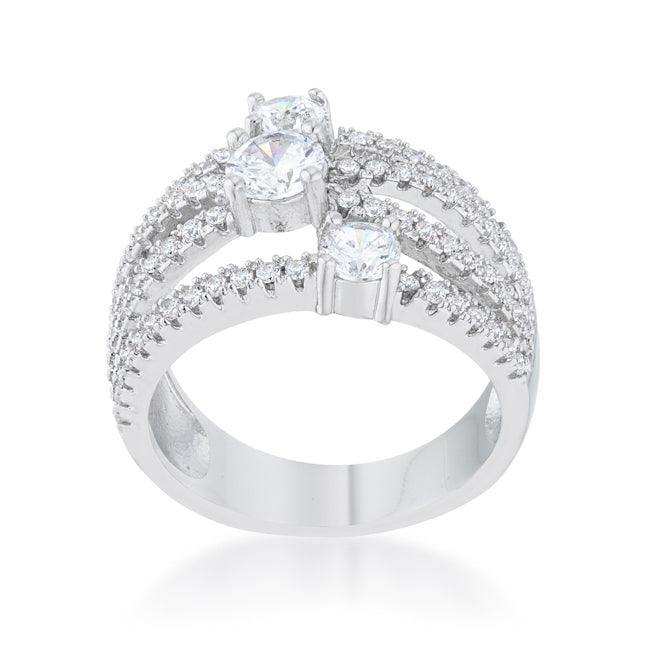Beatrice 1.8ct CZ Rhodium Statement Ring - JGI - Flyclothing LLC