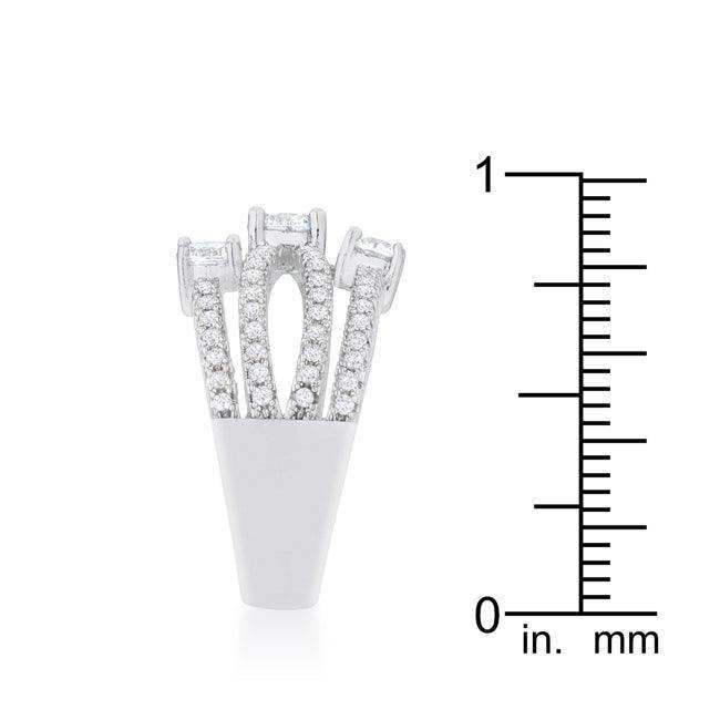 Beatrice 1.8ct CZ Rhodium Statement Ring - JGI - Flyclothing LLC