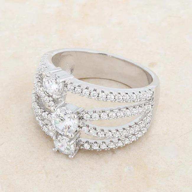 Beatrice 1.8ct CZ Rhodium Statement Ring - JGI - Flyclothing LLC