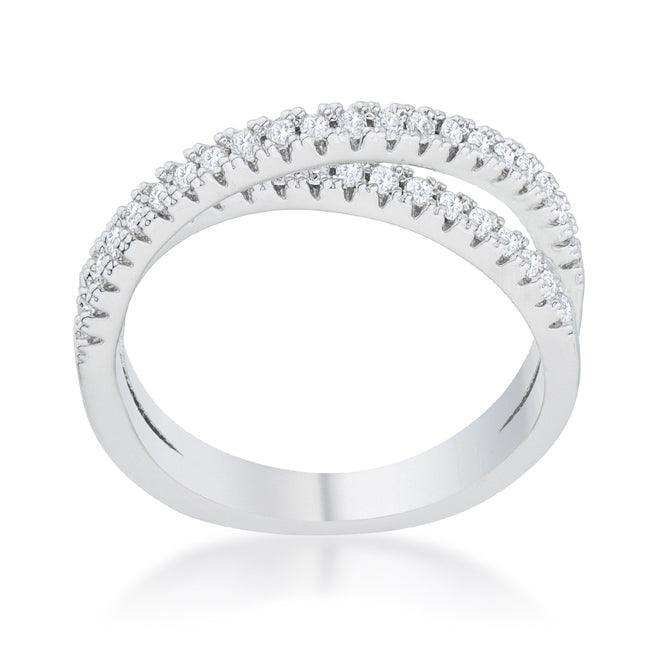 Mara 0.4ct CZ Rhodium Intertwined Simple Ring - JGI - Flyclothing LLC