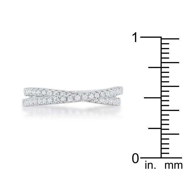 Mara 0.4ct CZ Rhodium Intertwined Simple Ring - JGI - Flyclothing LLC
