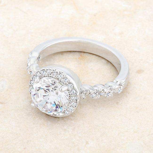 Jordana 2.2ct Clear CZ Rhodium Classic Ring - JGI - Flyclothing LLC