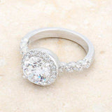 Jordana 2.2ct Clear CZ Rhodium Classic Ring - JGI - Flyclothing LLC