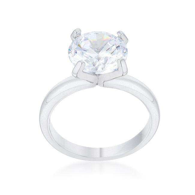 Hanna 4.4ct CZ Rhodium Classic Solitaire Ring - JGI - Flyclothing LLC