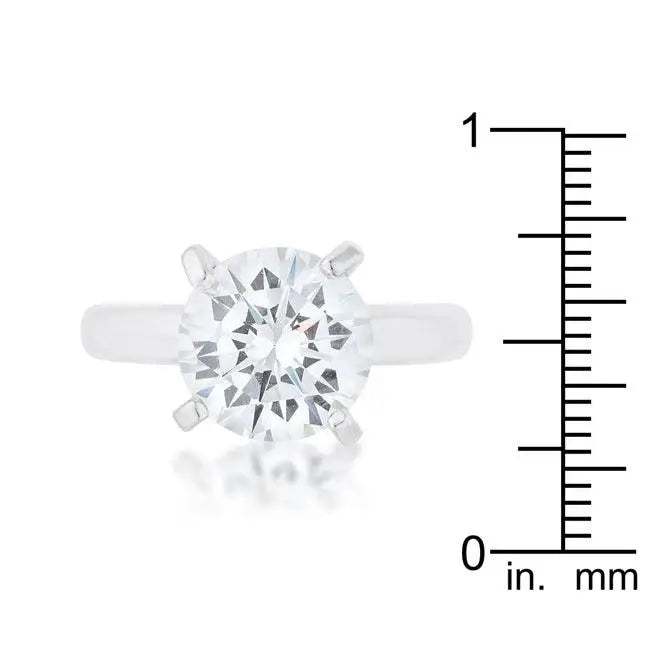 Hanna 4.4ct CZ Rhodium Classic Solitaire Ring - JGI - Flyclothing LLC
