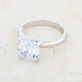 Hanna 4.4ct CZ Rhodium Classic Solitaire Ring - JGI - Flyclothing LLC