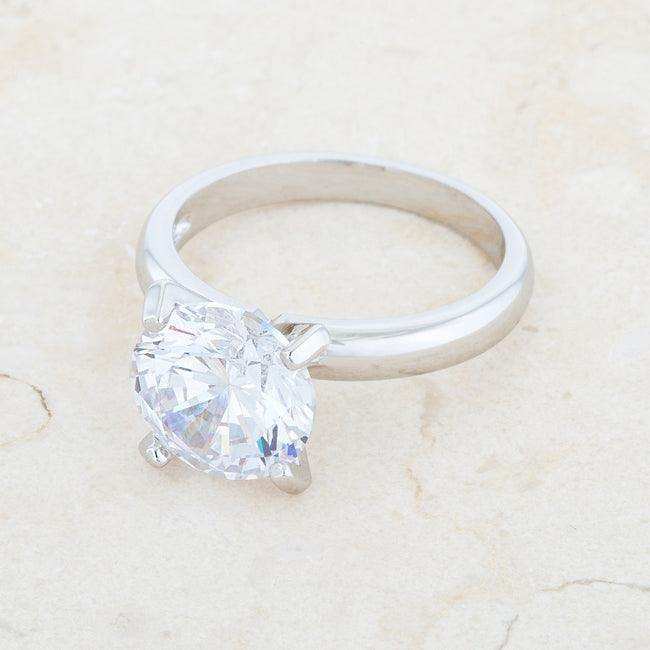 Hanna 4.4ct CZ Rhodium Classic Solitaire Ring - JGI - Flyclothing LLC