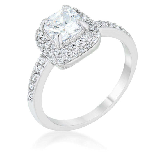 Serena 1.5ct Clear CZ Rhodium Art Deco Ring - JGI - Flyclothing LLC