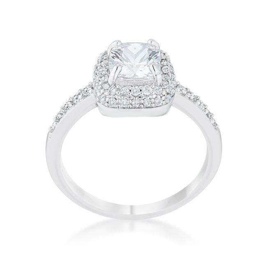 Serena 1.5ct Clear CZ Rhodium Art Deco Ring - JGI - Flyclothing LLC