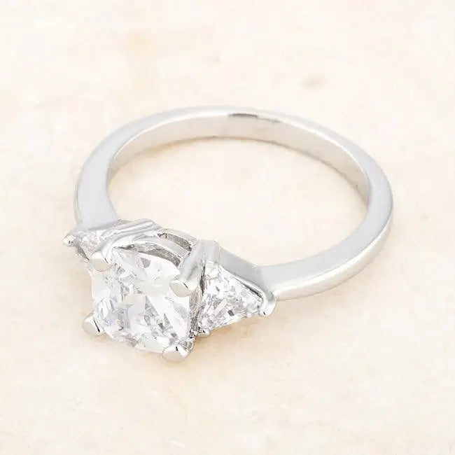 Shonda 1.8ct Clear CZ Rhodium Cushion Classic Statement Ring - JGI - Flyclothing LLC