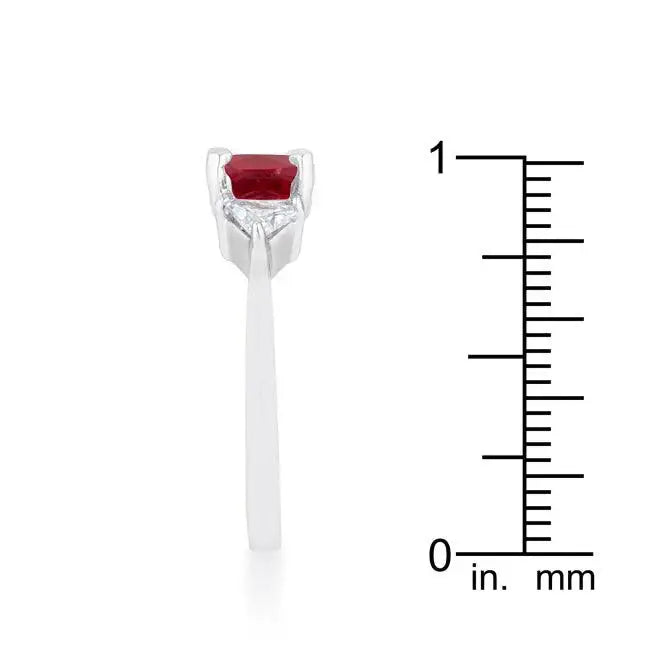 Shonda 1.8ct Garnet CZ Rhodium Cushion Classic Statement Ring - JGI - Flyclothing LLC