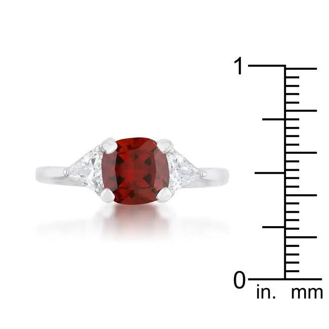 Shonda 1.8ct Ruby CZ Rhodium Cushion Classic Statement Ring - JGI - Flyclothing LLC