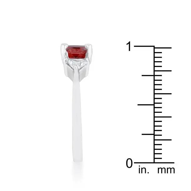 Shonda 1.8ct Ruby CZ Rhodium Cushion Classic Statement Ring - JGI - Flyclothing LLC