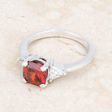 Shonda 1.8ct Ruby CZ Rhodium Cushion Classic Statement Ring - JGI - Flyclothing LLC
