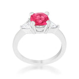 Shonda 1.8ct Fuchsia CZ Rhodium Cushion Classic Statement Ring - JGI - Flyclothing LLC