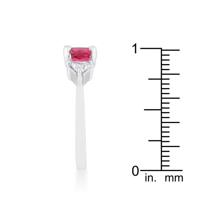 Shonda 1.8ct Fuchsia CZ Rhodium Cushion Classic Statement Ring - JGI - Flyclothing LLC
