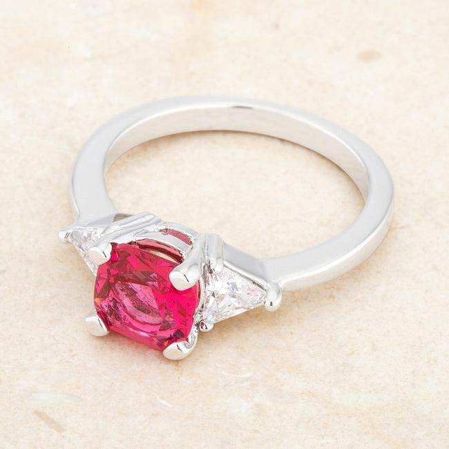 Shonda 1.8ct Fuchsia CZ Rhodium Cushion Classic Statement Ring - JGI - Flyclothing LLC