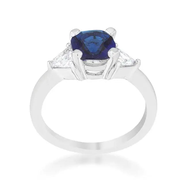 Shonda 1.8ct Sapphire CZ Rhodium Cushion Classic Statement Ring - JGI - Flyclothing LLC