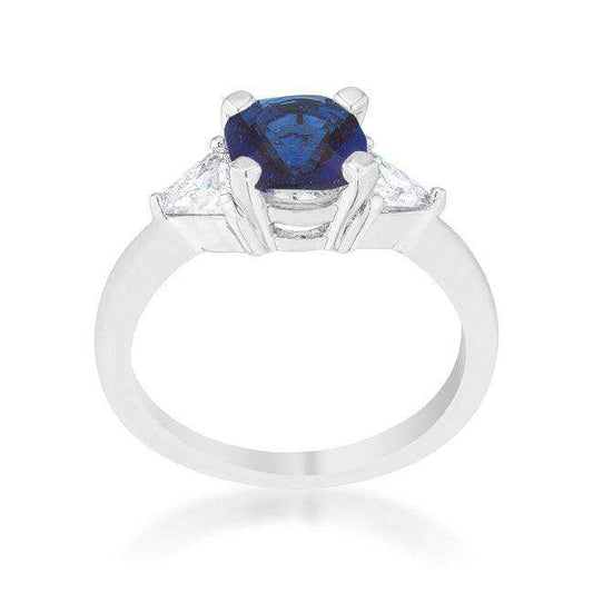 Shonda 1.8ct Sapphire CZ Rhodium Cushion Classic Statement Ring - JGI - Flyclothing LLC